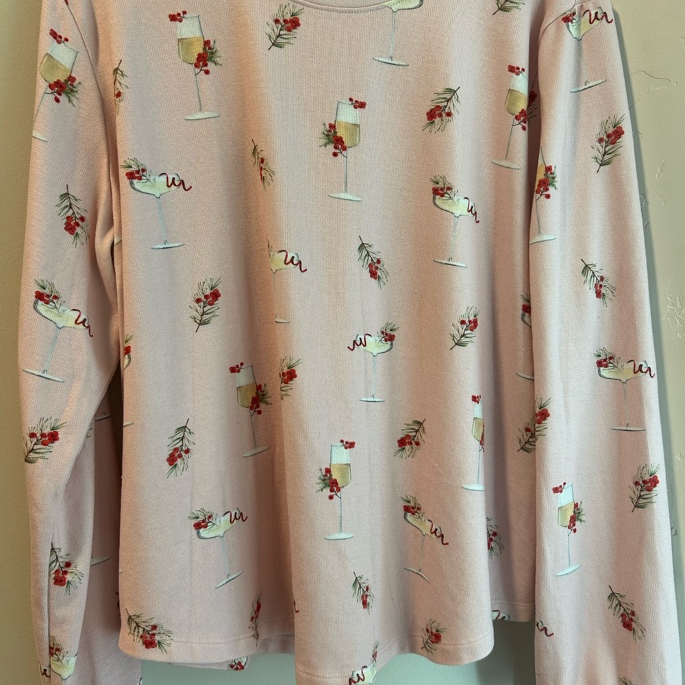 P.J. Salvage Light Pink Sweater with Festive Embroidery